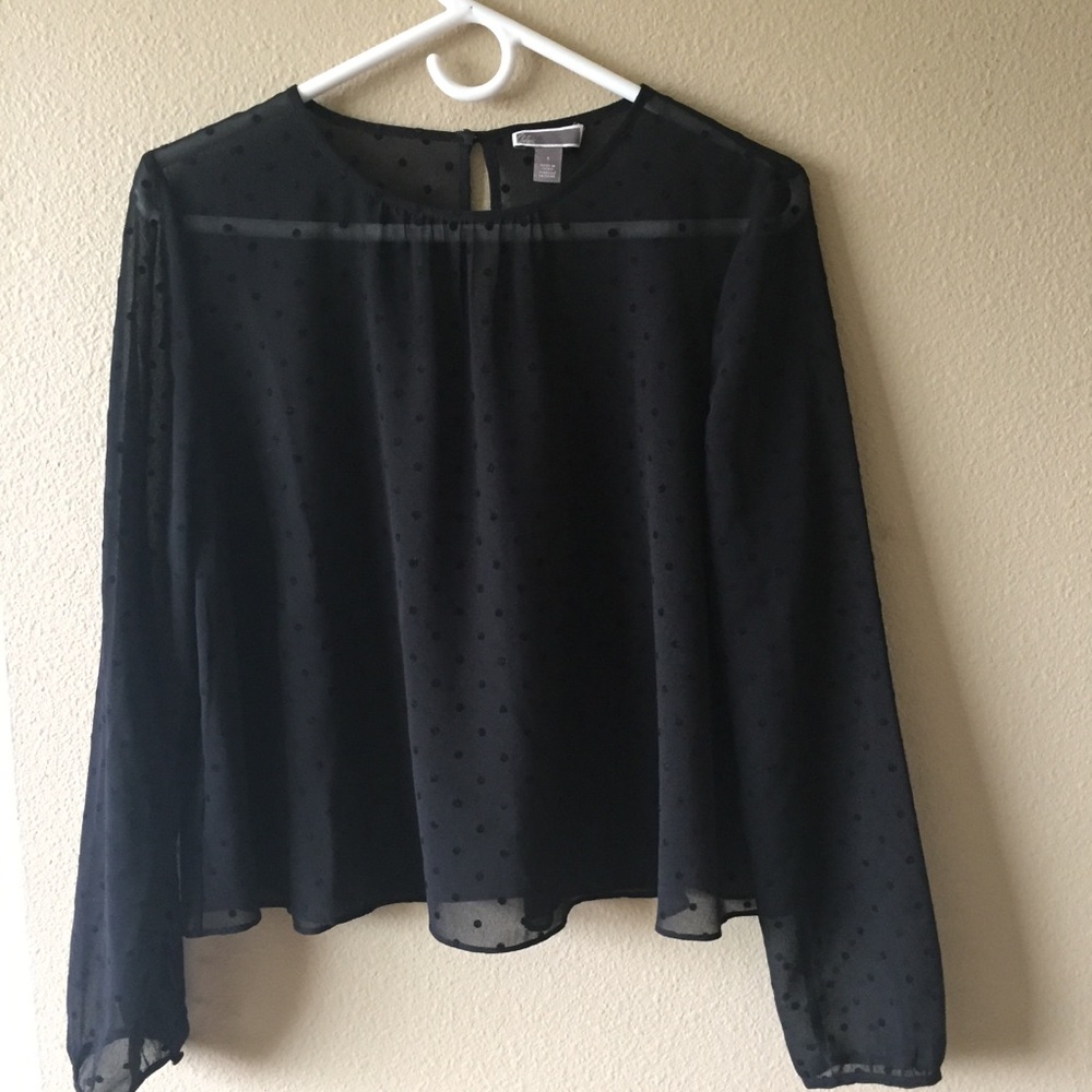 Nordstrom Chelsea28 sheer polka dot blouse